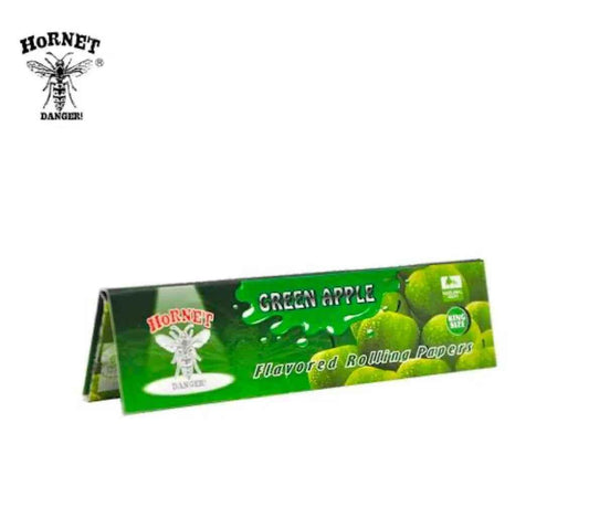 1 X Hornet Green Apple 1 1/4 Size Flavoured Hemp Rolling Paper Smoking Herbs