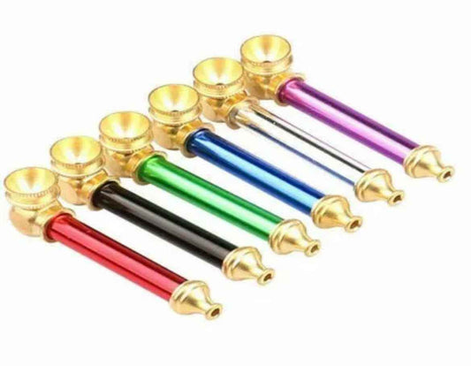 5 x 10cm Metal Smoking Pipe Solid Brass Smoking Pipe Random Colour FREE SHIPPING