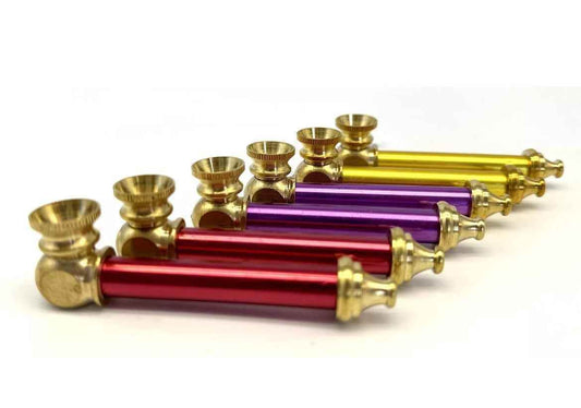 5 x 10cm Metal Smoking Pipe Solid Brass Smoking Pipe Random Colour FREE SHIPPING
